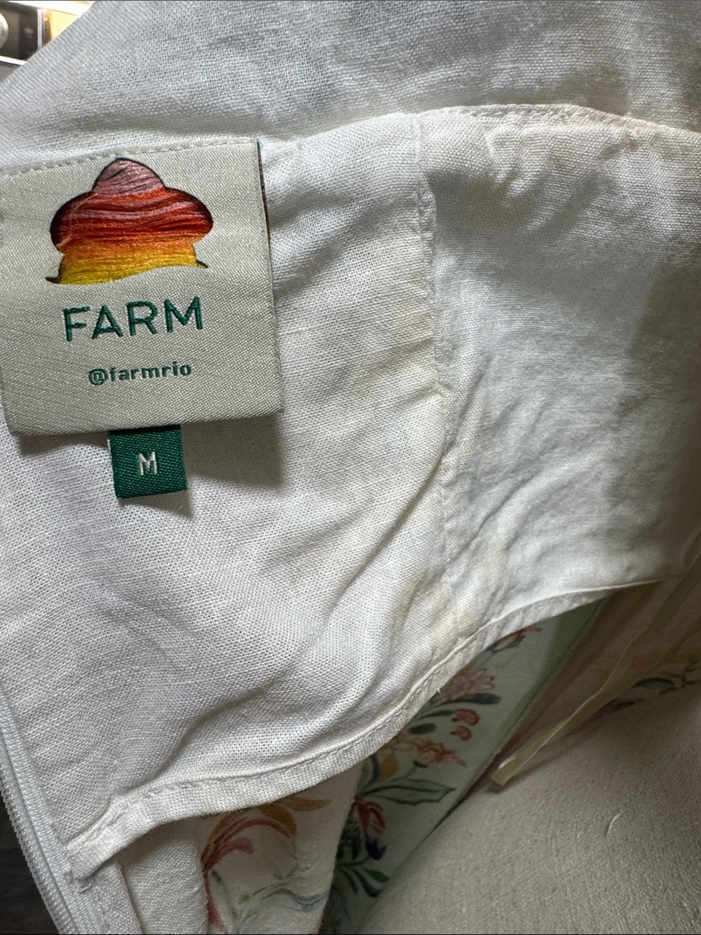 FARM Rio defect Delicate Floral Stripes Linen Blend Maxi Dress 🌼 - Picture 8 of 16